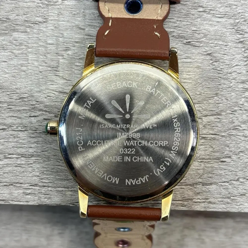 Isaac Mizrahi x Crayola Designer Watch - Gold Tone & Colorful Grommet Leather - Picture 11 of 11